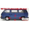 VW T3 / T25 Transporter, Vangagon, Multivan - listwa boczna, szeroka, lewa strona drzwi przesuwne / left rear side panel on sliding door / links seiten Schiebetüren